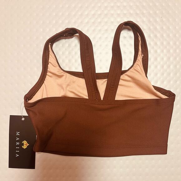 Mariia Crown dance set outfit crop top and brief chocolate brown 2 piece CM NWT - Picture 4 of 9